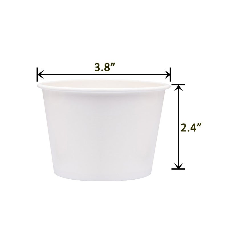 Belinlen Paper Ice Cream Cups, Paper Hot/Cold Soup Cups - 100 Count Cups (White) (12 oz) - Image 3